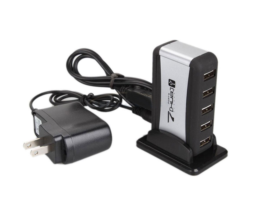 Qiilu Hub Adaptateur de diviseur de chargeur double USB 2.0 à 2