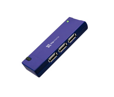 HUB PORTABLE USB MINI 4 PUERTOS KLIPX AZUL (NW211KLX06)