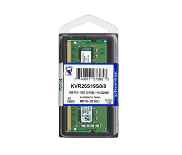 MEMORIA 8GB (1X8GB) KINGSTON DDR4, 2666MHZ , PC4-2666, NO ECC, CL19 SODIMM (1RX8)