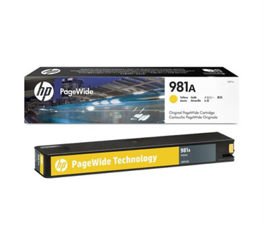 CARTUCHO HP 981A (J3M70A) - PRINT CARTRIDGE - 1 X PIGMENTED YELLOW - 6,000 PAGES, HP PAGEWIDE PRO PRINTER 556DN (G1W46A), 556XH (G1W47A), 586Z (G1W41A), 586DN (G1W39A), 586F (G1W40A)