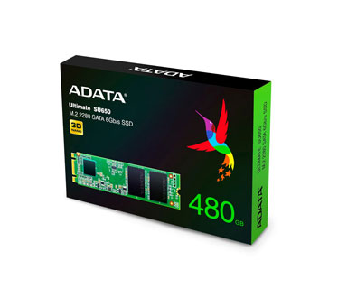 DISCO DE ESTADO SOLIDO SSD ADATA 480GB, SATA 3, M.2 , 3D NAND, VELOCIDAD DE LECTURA 550MB/S Y ESCRITURA 510MB/S