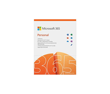 MICROSOFT 365 PERSONAL SUBSCRIPTION LICENSE FOR PC Y MAC ( 1 YEAR )- SPANISH - LATIN AMERICA, ONLY MEDIALESS 1 USUARIO, P8. INCLUYE: WORD, EXCEL, ONENOTE, POWERPOINT, OUTLOOK, PUBLISHER, ACCESS, (OFFICE).
