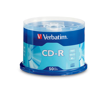 CD-R VERBATIM 80MIN, 700MB, 52X DL, SP50PK