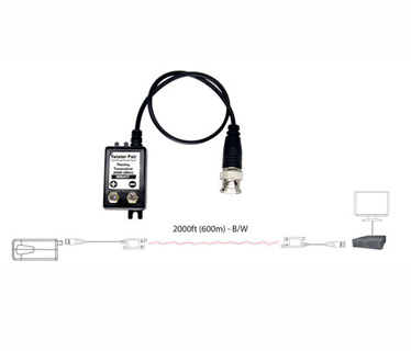 ADAPTADOR BNC A TWISTED PAIR BAULUN CON SURGE PROTECTOR PARA CAMARA DE VIGILANCIA