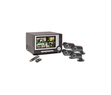 DVR QSEE KIT CON 4 CAMARAS, 500GB DISCO DURO, 4 CANALES, D1, COMPRESION H.264, MONITOR 7