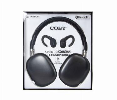COMBO AUDIFONOS HEADSET Y EARBUDS CON MICROFONO COBY, BLUETOOTH 5.0, SOUND STEREO, RECARGAGLE, 10HRS, 100+3DB. SIRI Y GOOGLE ASSISTANT, COLOR NEGRO (CMB134BK)