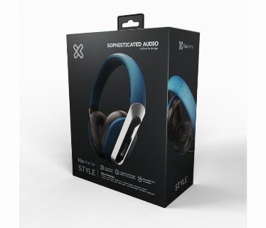 AUDIFONO CON MICROFONO KLIPX STYLE, BLUETOOTH 5.0, 40 HORAS DE REPRODUCCION, CONTROLES INTEGRADOS, BOCINAS AJUSTABLES, BLUE (KWH-750BL)