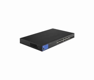 SWITCH 24 PUERTOS LINKSYS- LGS328MPC, ADMINISTRABLE/DESKTOP, 24 PUERTOS GIGABIT ETHERNET POE+ DE 410W, 4 PUERTOS SFP+ 10 GBPS.