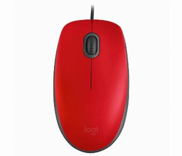 MOUSE LOGITECH M110 SILENT OPTICO USB (ROJO) - HIGH DEF 1000DPI OPTICAL SENSOR.