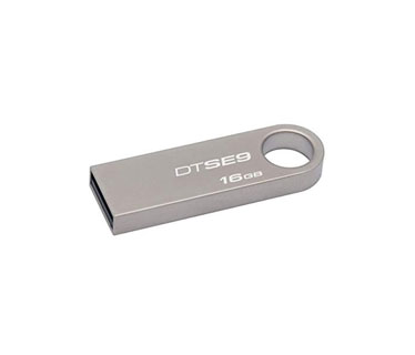 MEMORIA USB 16GB 2.0 KINGSTON, DATA TRAVELER SE9, PLATEADO.