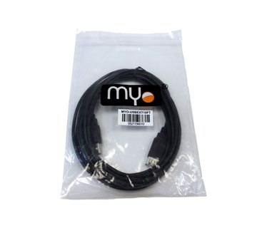 CABLE EXTENSION USB MYO, 10 PIES, NEGRO. (MYO-USBEXT10FT)