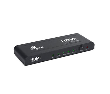SPLITTER HDMI 1X4 XTECH, 1080P, 3D, 720P (XHA-410)