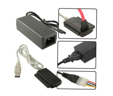 ADAPTADOR USB A SATA/IDE 2.5 - 3.5, CABLE CON FUENTE DE PODER (AGI-1110)