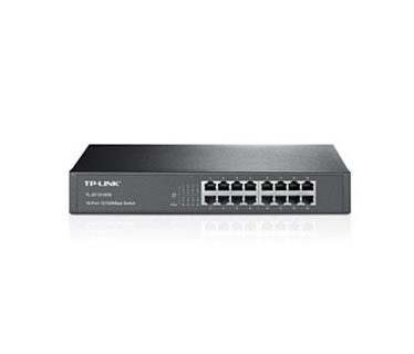 SWITCH 16 PUERTOS TP-LINK TL-SF1016DS, NO ADMINISTRABLE, RACK MOUNT 16 PUERTOS 10/100MBPS.