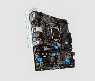 MB MSI B360M PRO-VDH, CELERON, CORE I5, CORE I3, CORE I7, PENTIUM GOLD (SUPPORTS 8TH GENERATION INTEL CORE I3 / I5 / I7 / PENTIUM GOLD / CELERON), LGA1151 SOCKET, 1 X CPU, 4 X DIMM 288-PIN, 1 X PCIE 3.0 X16, 2 X PCIE 3.0 X1, 4 X USB 2.0 - HEADER, 2 X USB 3.1 GEN 1 - HEADER, 1 X AUDIO - HEADER, 1 X PARALLEL - HEADER, 1 X SERIAL - HEADER, DVI-D, USB 2.0, USB 3.1 GEN 1, USB-C GEN1, VGA, AUDIO LINE-IN, HDMI, AUDIO LINE-OUT, MICROPHONE, LAN (GIGABIT ETHERNET), PS/2 KEYBOARD, PS/2 MOUSE