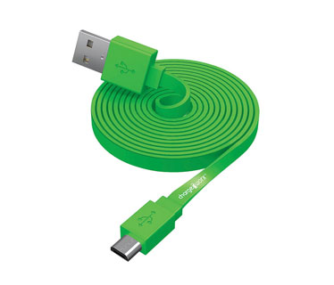 CABLE MICRO USB PLANO CHARGE WORX 10FT, PARA SMARTPHONE, TABLETA, VERDE