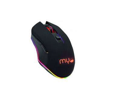 MOUSE GAMING MYO SERIE IV, 6 BOTONES, VELOCIDAD DEL MOUSE AJUSTABLE ENTRE 800 A 3200 DPI, RGB LIGHTING
