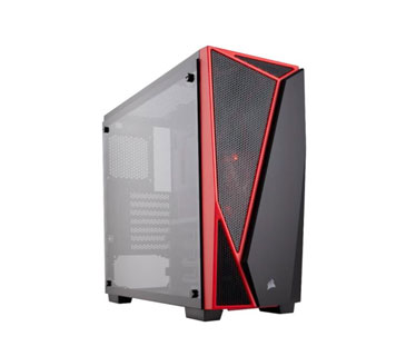 CASE CORSAIR CARBIDE SPEC-04 GAMING, MID TOWER, BLACK/RED, USB 3.0 X2, AUDIO IN / OUT, 7 EXPANSION SLOT, 2X 2.5, 3X 3.5, PANEL LATERAL CRISTAL TEMPLADO, RGB