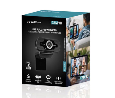 CAMARA WEB ARGOM CAM40 - FULL HD, 1080P MICROFONO INTEGRADO CON REDUCCION DE RUIDO.