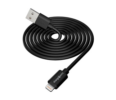 CABLE PARA SMARTPHONES & TABLETS, CABLE PLANO, LIGHTNING, 6FT, NEGRO