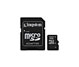 MEMORIA MICROSD 4GB KINGSTON, SDHC, CLASE 4. INCLUYE ADAPTADOR SD.