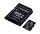 MEMORIA MICROSD 256GB KINGSTON, SDHC, CLASE 10 UHS-1, A1, INCLUYE ADAPTADOR SD.