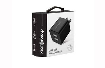 CARGADOR DE PARED DUAL USB 5V(2.1AMP), CHARGEWORX PARA SMARTPHONES & TABLETS, NEGRO