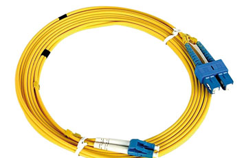 FIBER PATCH CORD, OS2 SINGLEMODE RISERDUPLEX ZIPCORD 1.6MM CABLE;1ST END WITH SC CONNECTOR, AND 2ND END LC/APC CONNECTOR;OVERALL CABLE LENGTH OF 20 METERS, A - B (STANDARD) POLARITY.